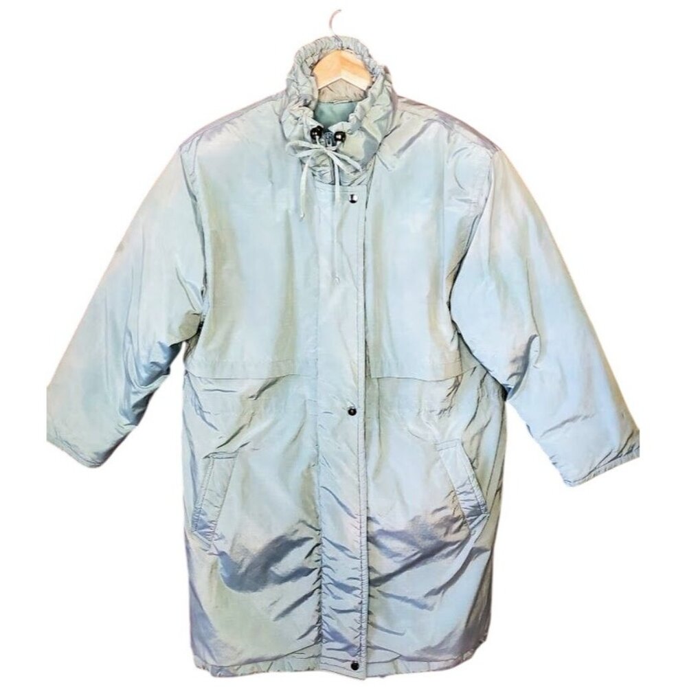 Vintage 90s Bernardo Down Puffer Coat Oversized Pastel Y2K Parka L